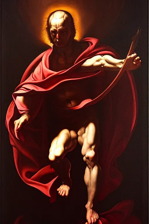 Image similar to portrait of diablo stepping forth from a demonic portal, oil painting, high detail, dark lighting, atmospheric, extremely detailed, intricate, da vinci, michelangelo, caravaggio, hans holbein, raphael, donatello, 8 k