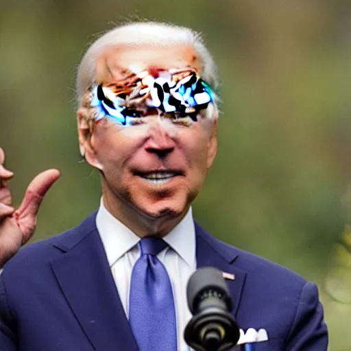Image similar to joe biden rising out of swamp water with a knife