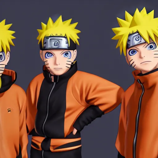 Prompt: Render of Naruto Uzumaki\'s grandson Charuto and his family, highly detailed, trending on Artstation, Unreal Engine 4k