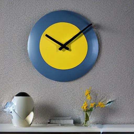 Prompt: a wall clock designed by Roy lichtenstein