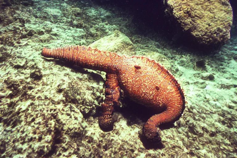 Prompt: a photo of a seahorse elephant in its natural habitat, kodak ektachrome e 1 0 0 photography