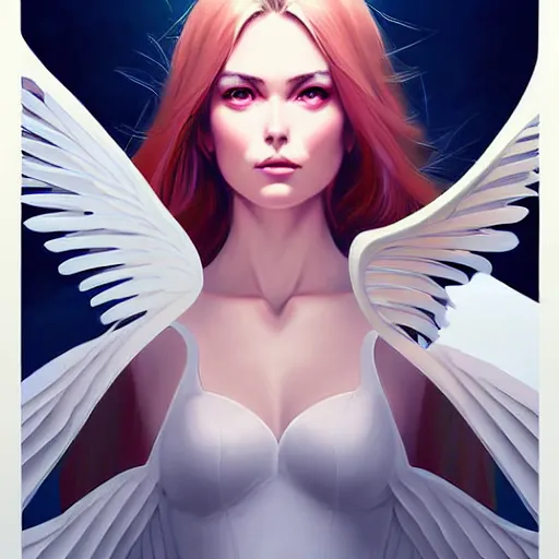 Image similar to portrait of a powerful pretty woman with wings, digital art,, concept art, smooth, sharp focus, illustration, symmetry face, fine details. art by alex ross, brittney lee, anime - h 6 4 0