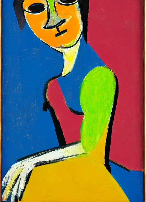 Image similar to portrait of a girl, painting by willem de kooning, expressive abstractionism, many small hard relief strokes of oil on canvas with high detail