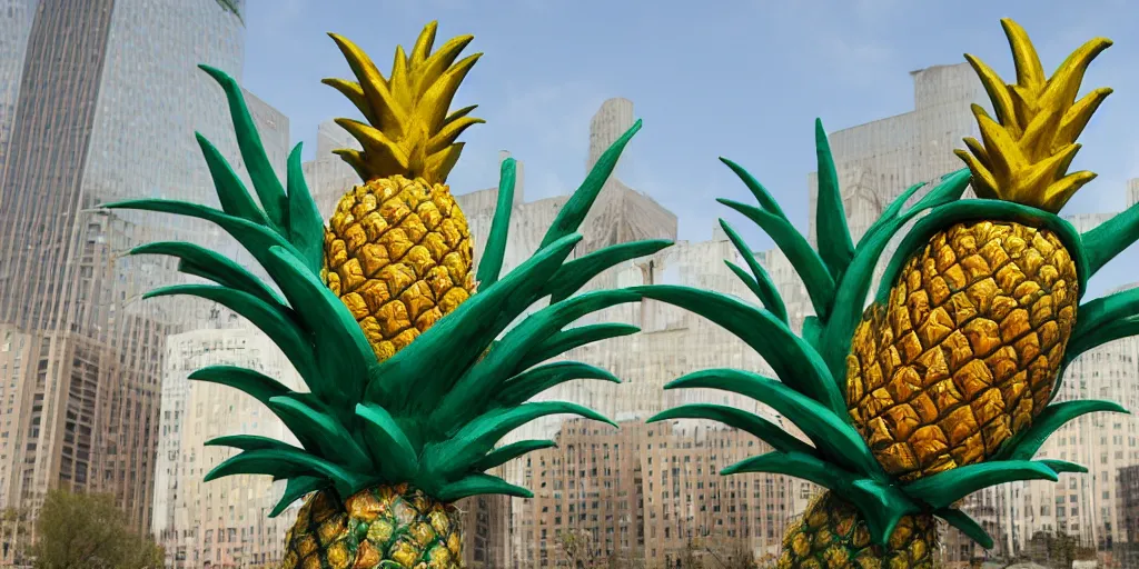 Image similar to koons sculpture of a pineapple