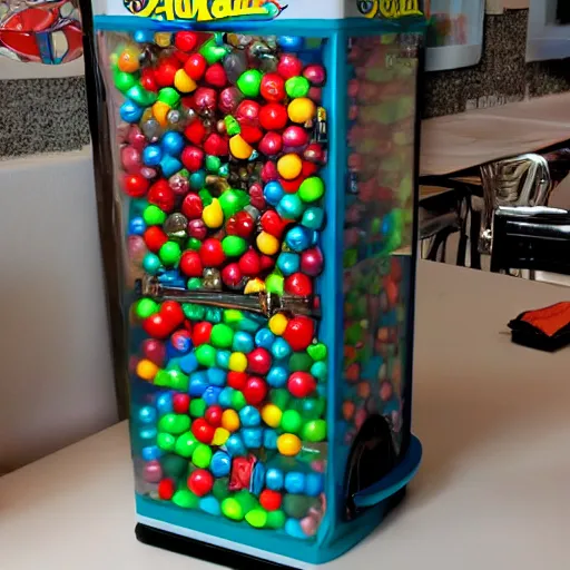 Prompt: gumball machine full of eyeballs