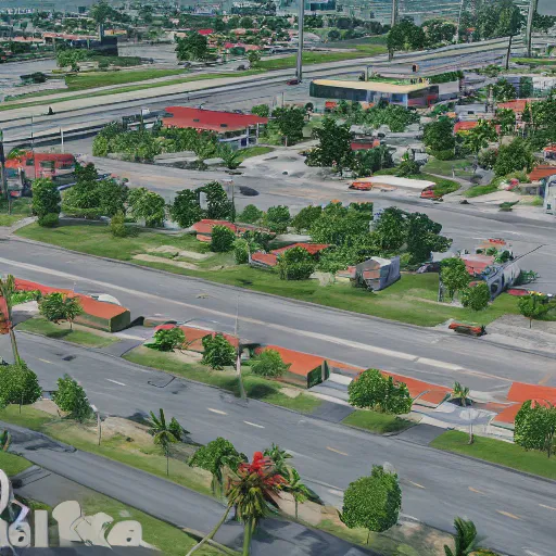 Image similar to pembroke pines florida in gta 5, 8k octane 3D render