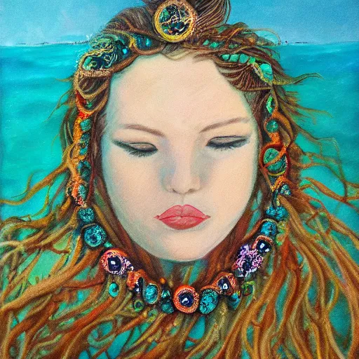 Prompt: portrait of an ocean goddess