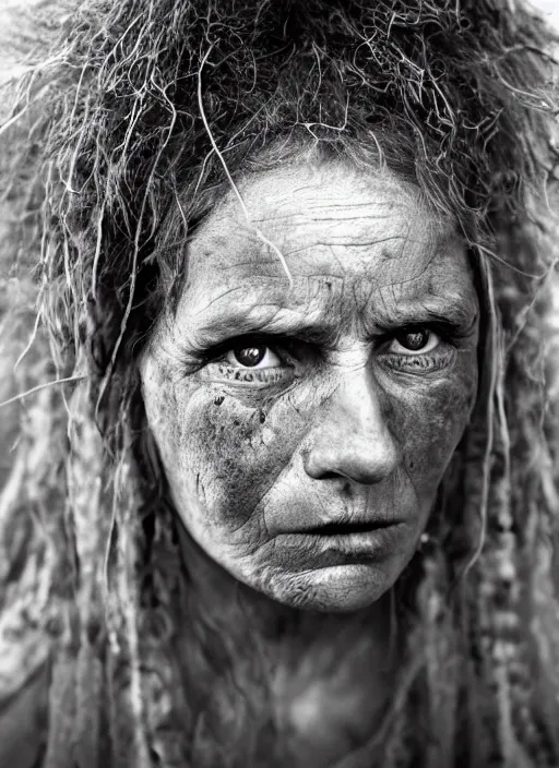 Prompt: Award winning Editorial photo of a female Native Liechtensteiners with incredible hair and beautiful hyper-detailed eyes wearing traditional garb by Lee Jeffries, 85mm ND 5, perfect lighting, gelatin silver process