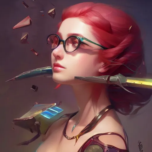 Image similar to Jinx on her day off league of legends, highly detailed, digital painting, artstation, concept art, smooth, sharp focus, illustration, ArtStation, art by artgerm and greg rutkowski and Hikari Shimoda and Edmund Blair Leighton and Charlie Bowater