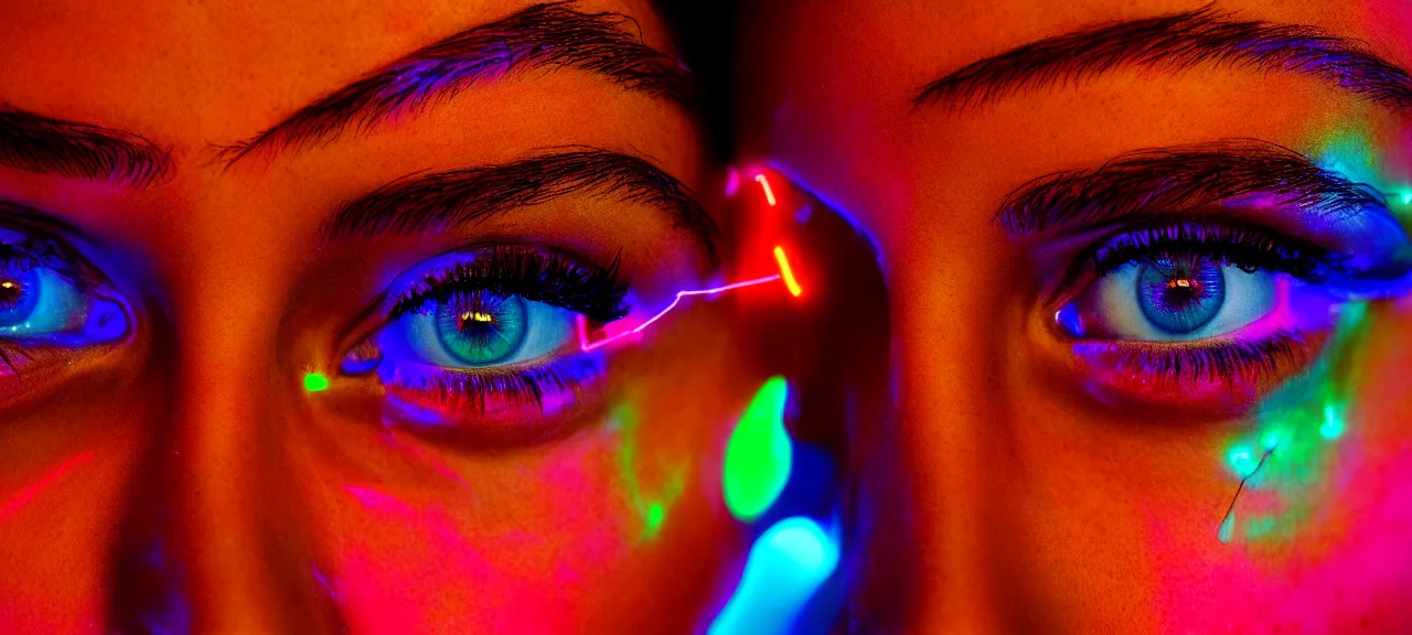 Prompt: beauty, third eyed humanoids forehead, portrait, vivid colors, thin wires, beautiful lighting