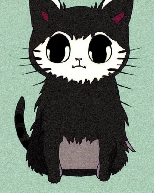 Prompt: a tiny soft kitten by studio ghibli, googly eyes, cute, anime : : artstyle of spirited away