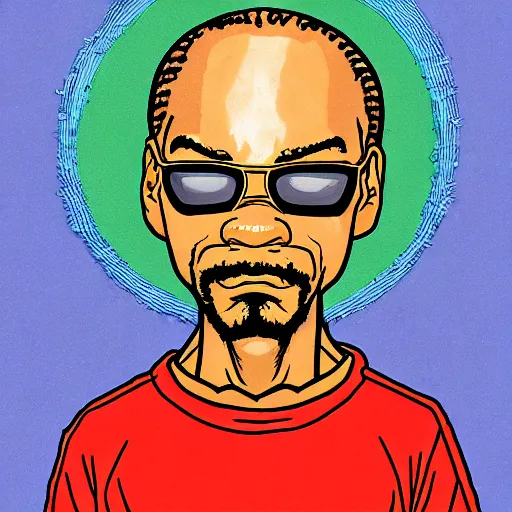 Image similar to Snoop-Dog drawn in the style of Akira Toriyama,