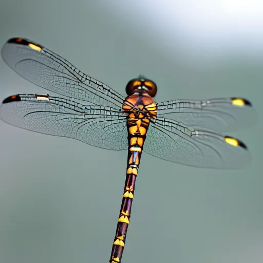 Image similar to photo of dragonfly on the head of a tortoise, 5 0 mm, beautiful photo