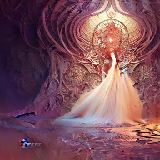 Image similar to organic fractal maze, diffuse lighting, fantasy, intricate, elegant, highly detailed, tutu, graceful, digital painting, artstation, illustration, smooth, sharp focus, art by krenz cushart and artem demura and alphonse mucha