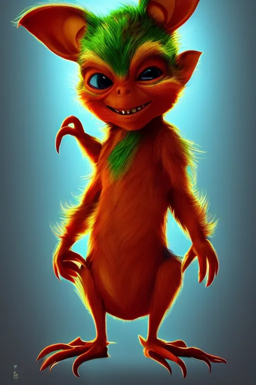 Prompt: colorful full body shot of gizmo gremlin and grogu, trending on artstation, trending on deviantart ,cinematic backlighting, 8k, symmetrical, correct proportions, hyper detail, studio disney