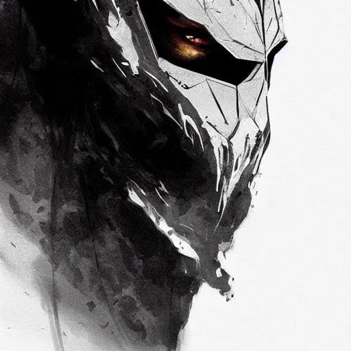 Image similar to portrait of a character wearing a black cloak, with a white mask in the shape of an animal skull, the mask covers her entire face, dramatic lighting, illustration by Greg rutkowski, yoji shinkawa, 4k, digital art, concept art, trending on artstation