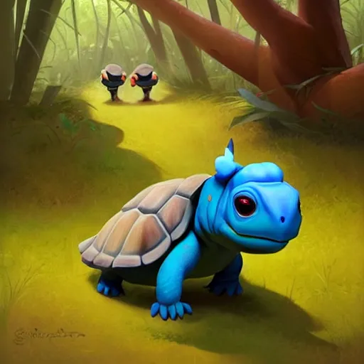 Prompt: Goro Fujita a portrait a cute tortoise walking happily through the jungle, painting by Goro Fujita, sharp focus, highly detailed, ArtStation