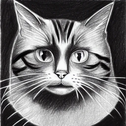 Image similar to drawing of cat