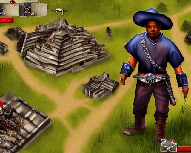 Prompt: screenshot of a crips gang member in the web browser game age of war ( 2 0 0 7 ), games by louissi, high quality