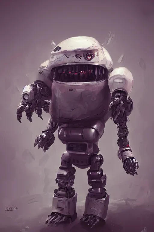 Prompt: cute diaper robot monster, digital art, fantasy, trending on artstation, professional illustration, cgsociety, ultra detailed