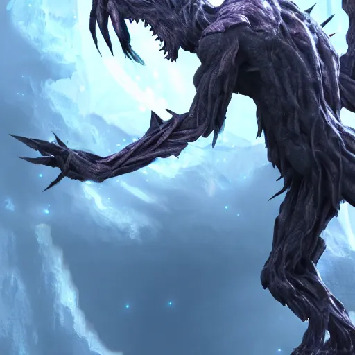 Image similar to an organic demon creature, fantasy anime, 3 2 k resolution