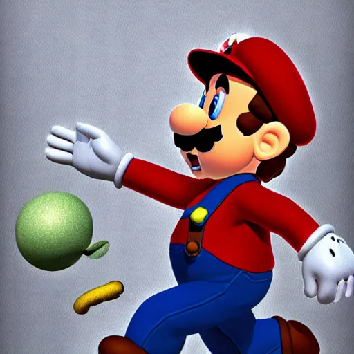 Prompt: super mario by adolphe millot