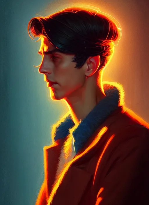 Image similar to portrait of jughead jones, intricate, elegant, glowing lights, highly detailed, digital painting, artstation, concept art, smooth, sharp focus, illustration, art by wlop, mars ravelo and greg rutkowski