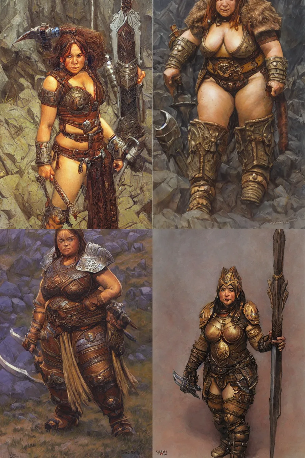 female dwarven priestess, chubby short stature, by
