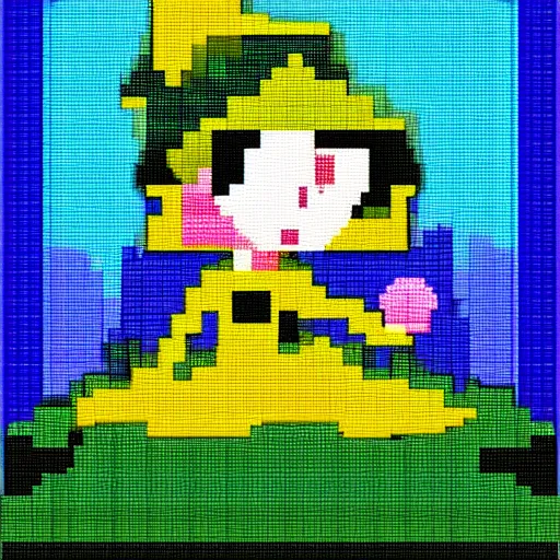 Prompt: magic witch, pixel art,