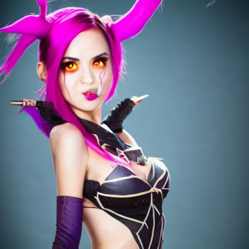 Image similar to jinx from series arcane, league of legends