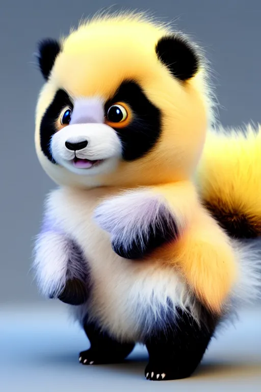 Prompt: high quality 3 d render hyperrealist very cute multicolor stripped fluffy! phoenix panda hybrid with wings!!!, highly detailed, vray smooth, in the style of detective pikachu, hannah yata charlie immer, dramatic blue light, low angle, uhd 8 k, sharp focus