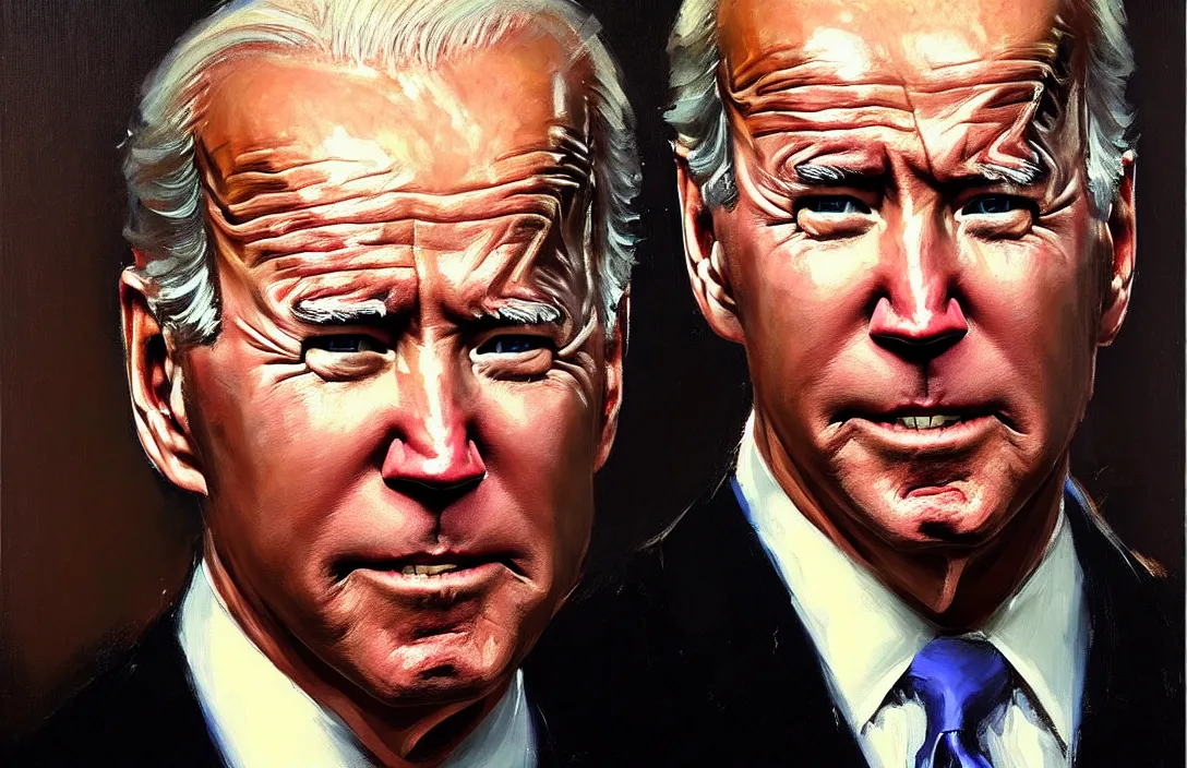 Prompt: portrait of joe biden!!!!!!!!!!!!!!!!!!!!!!!!!!!, detailed face, detailed painting,, epic lighting, by ilya repin, phil hale and kent williams