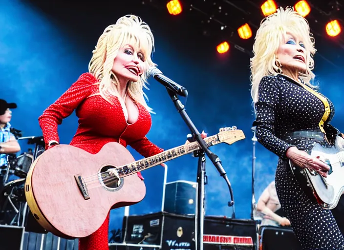 Image similar to photo still of dolly parton at the vans warped tour 2 0 1 8!!!!!!!! at age 3 6 years old 3 6 years of age!!!!!!!! stage diving into the crows, 8 k, 8 5 mm f 1. 8, studio lighting, rim light, right side key light