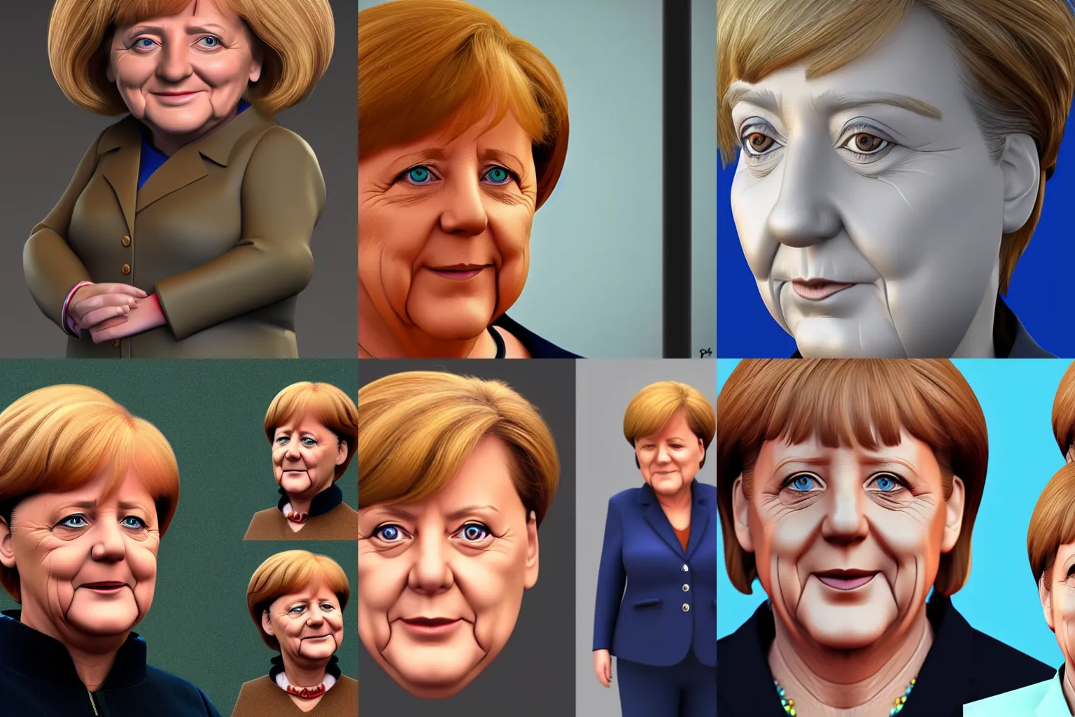 Prompt: angela merkel as a 3d disney character, artstation