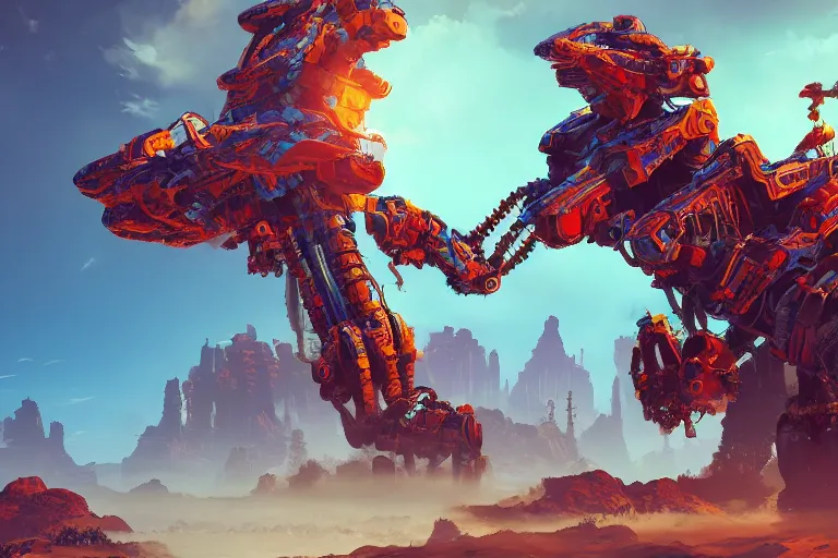 Image similar to scorcher machine mecanical creature robot of horizon forbidden west horizon zero dawn bioluminiscence global illumination ray tracing hdr fanart arstation by ian pesty and alena aenami artworks in 4 k