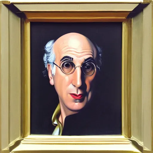 Image similar to closeup portrait of larry david, painting by tamara lempicka, art deco, roaring twenties, streamlined