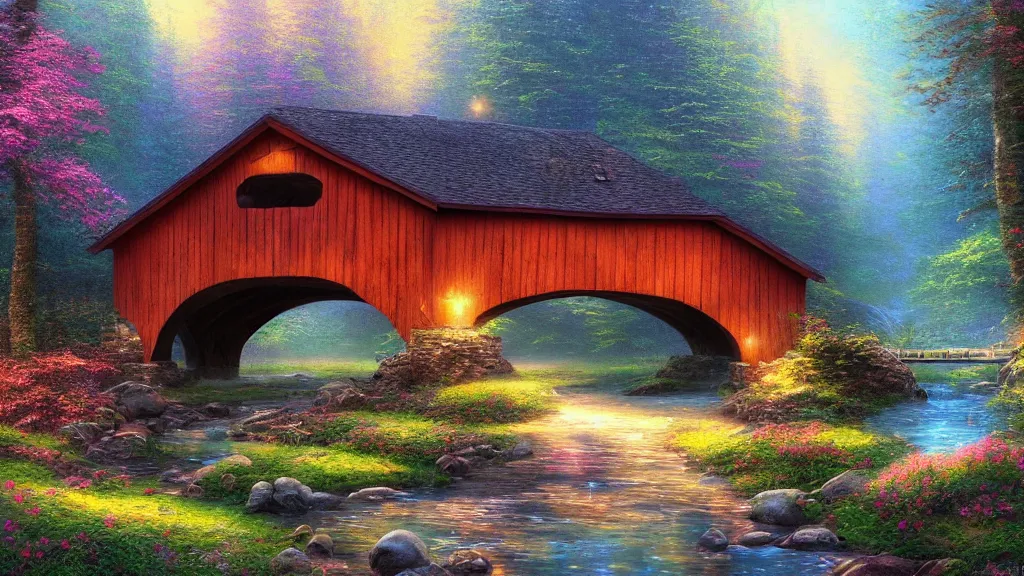 Plants Grow Happily to Dream House Beautiful Scenery Small Bridge