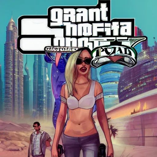 Image similar to gta : dubai, by loish