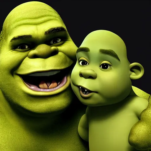 Image similar to shrek eating a baby. epic digital art. trending on artstation. trending on deviantart. 8 k.