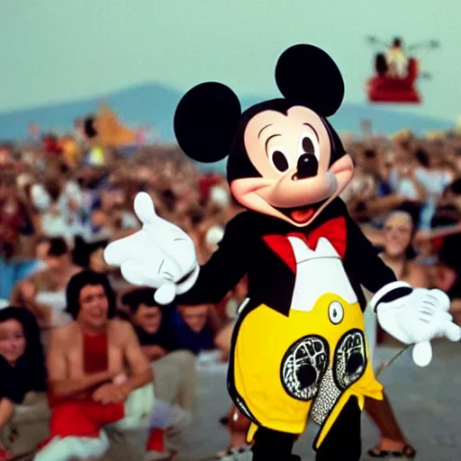 Image similar to mickey mouse performing at woodstock