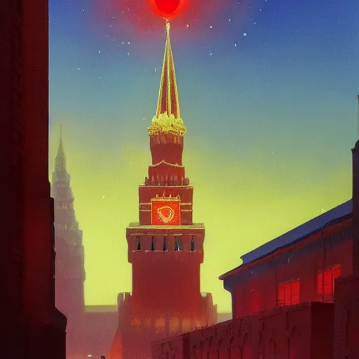 Prompt: a painting of a Red Square in Moscow in flame, a watercolor and matte painting by Beeple and RHADS and maxfield parrish, cgsociety, brutalism, dystopian art, sci-fi, artstation hq