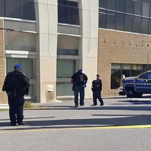 Prompt: armed man tries to breach cincinnati fbi building leading to shots fired, standoff, tv news