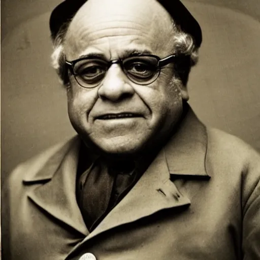 Image similar to portrait photograph of Danny DeVito as a Civil War confederate general