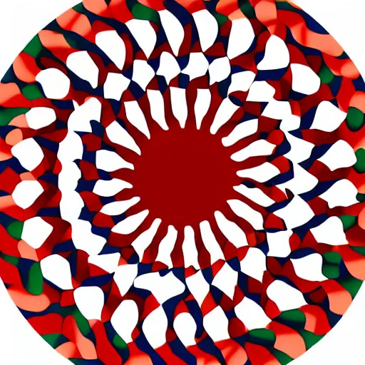 Image similar to an abstract patterned flag for a modern and scientific society