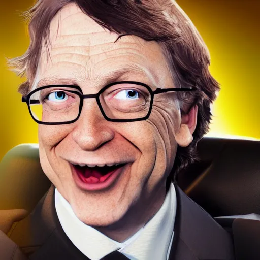 Image similar to Linux Tux strangling Bill Gates, 8k ultra HD, realistic 3D render, CGsociety, Artstation trending, CGI