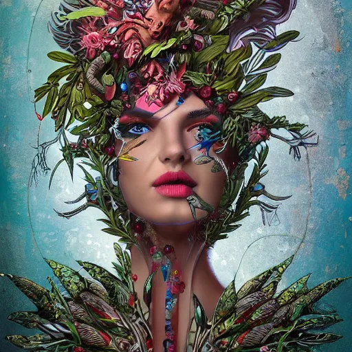 Prompt: Mechanical dryad by Tristan Eaton and WLOP