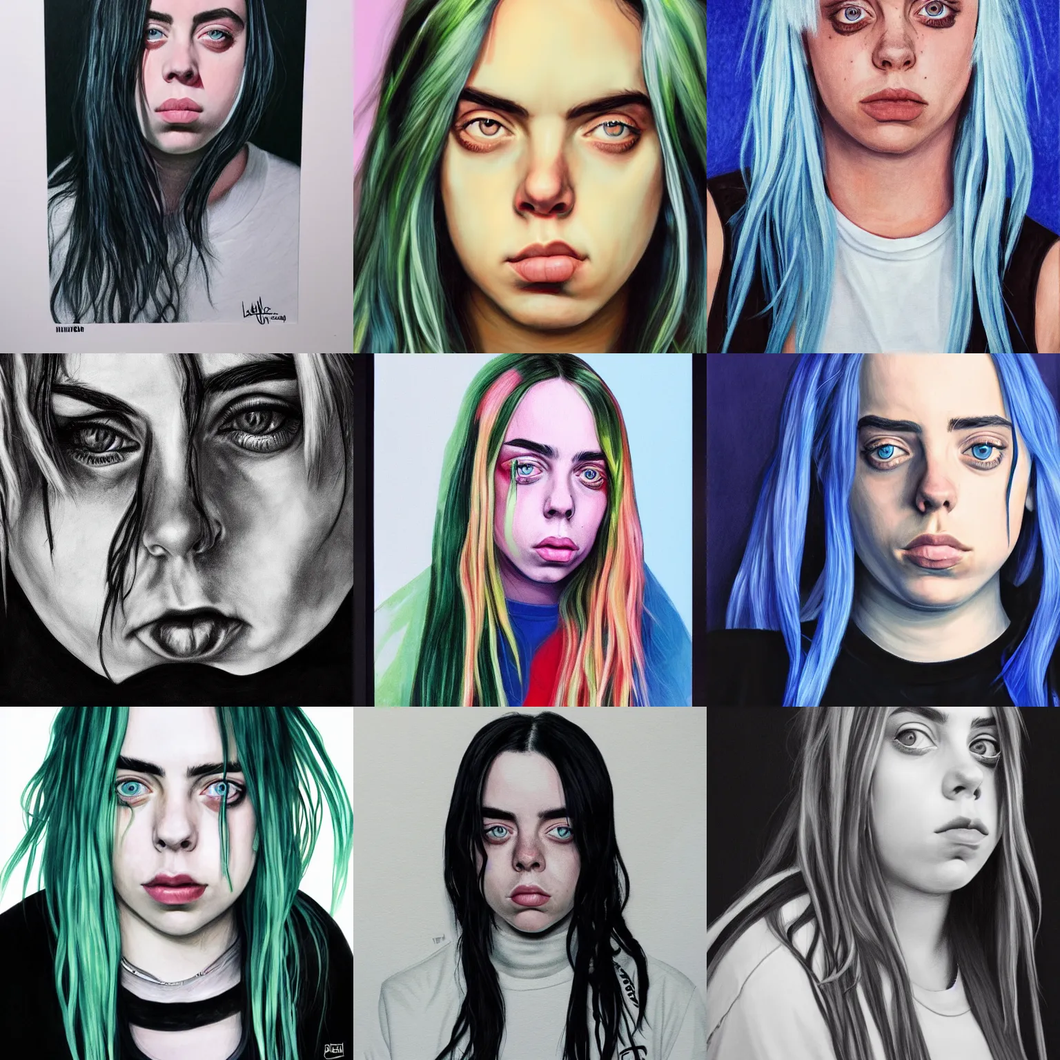 Prompt: billie eilish portrait