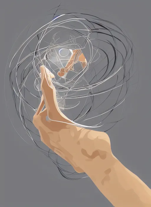 Image similar to character concept portrait of a diffusion model drawing a diffusion model intricate, elegant, digital painting, concept art, smooth, sharp focus, illustration, in the style of escher drawing hands