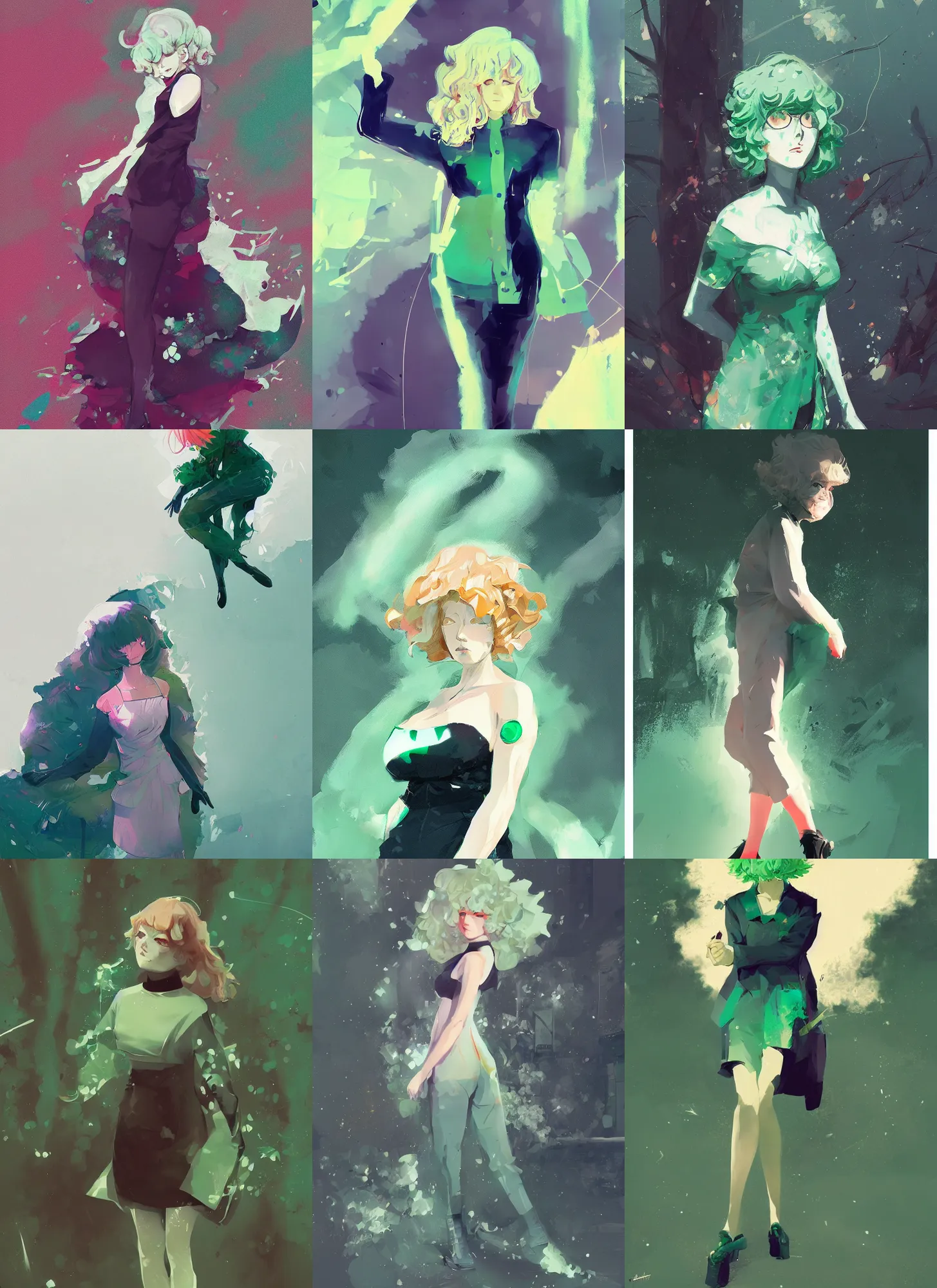 Prompt: a beautiful digital painting art of a full body portrait of tatsumaki, artwork by ismail inceoglu, trending on artstation