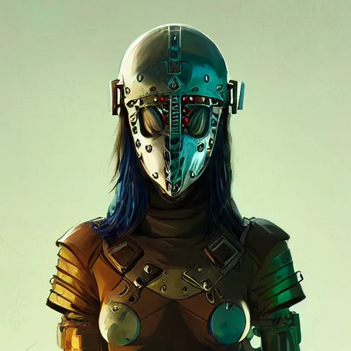 Image similar to cyberpunk viking helmet mask warrior goddess robot ninja fantasy, art gta 5 cover, official fanart behance hd artstation by jesper ejsing, by rhads, makoto shinkai and lois van baarle, ilya kuvshinov, ossdraws